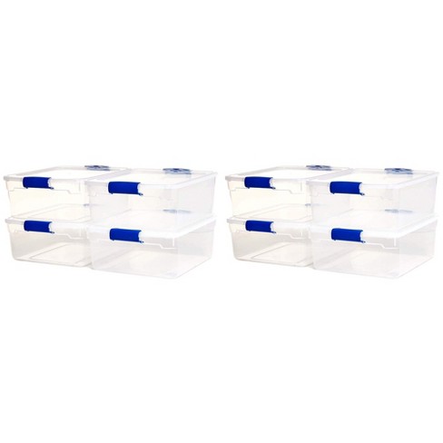 Homz 15-quart Clear Plastic Stackable Storage Container Organizer