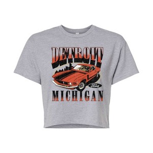 Women's - Ford - Vintage Mustant Detroit Michigan Cropped Graphic T-Shirt - 1 of 4