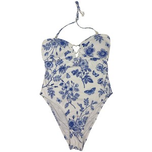 Betsey Johnson Womens' One-Piece V-Neck, Bandeau or Underwire Swimsuits - 1 of 4