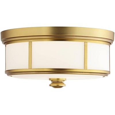Harbour Point Liberty Gold Flush Mount Ceiling Light with Etched Opal Glass