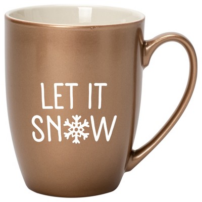 Elanze Designs Let It Snow Baby Let It Reindeer Bronze 10 ounce New Bone China Coffee Cup Mug