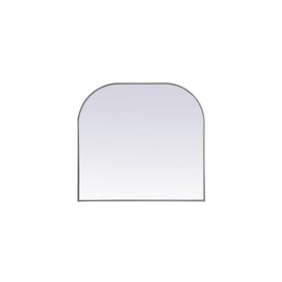 Elegant Lighting Metal Frame Arch Mirror 36x34 Inch in Silver