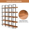 Vintage Industrial 5 Tiers Home Office Bookcase Bookshelf, Open Cabinet Display Shelf with Metal Frame Oak Board  for Living Room-Tanpinhause - 4 of 4