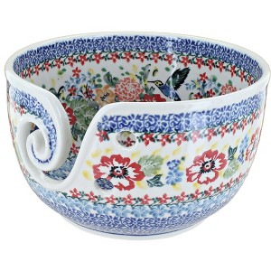 Blue Rose Polish Pottery G04 Ceramika Artystyczna Yarn Bowl - 1 of 1