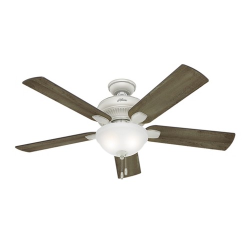 52 Matheston Cottage White Ceiling Fan With Light Hunter Fan