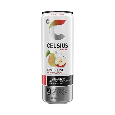 CELSIUS Sparkling Fuji Apple Pear Functional Energy Drink - 12 fl oz Can