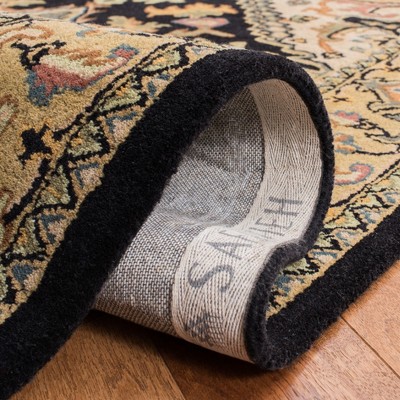 Elegant Black Wool 4' x 6' Hand-Tufted Rectangular Area Rug