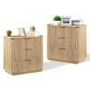 GDFStudio Gosse Modern 27.5" Wood Wave Design Nightstand with 3 Drawers(Set of 2) - 2 of 4