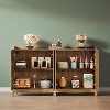 KTMBDW Buffet Cabinet with 4 Doors, 57” Large Sideboard Buffet Kitchen Storage Cabinet, Modern Farmhouse Coffee Bar with Shelves, for Living Room - 3 of 4