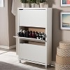 Simms 3 Drawer Modern Shoe Cabinet White - Baxton Studio: Entryway Organizer, Holds 18 Pairs - image 3 of 4