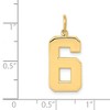 Black Bow Jewelry 14k Yellow Gold, Athletic Collection, Large Polished Number 6 Pendant - 3 of 4