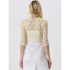 INSPIRE CHIC Women's Crop 3/4 Sleeve Sheer Floral Lace Shrug Cardigan Top - 3 of 4