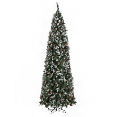 GlasFlength Artificial Trees Special Slim Pencil Shaped Christmas Tree Fashion Cute Design for Holiday Decoration, Green, 12.99"*12.99"*45.27"