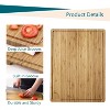 Extra Large Bamboo Cutting Board, Reversible Chopping Board with Deep Juice Groove and Handles, Pre-oiled Butcher Block Cutting Board - 3 of 4