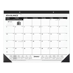 Ruled Desk Pad, 22 x 17, White Sheets, Black Binding, Black Corners, 12-Month (Jan to Dec): 2026 - 1 of 4