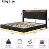 GOCAPTAIN Floating Bed Frame with Storage Headboard, Upholstered Metal Platform Bed, Linen Fabric, No Box Spring Needed, Easy Assembly - 2 of 4