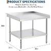 24x24x30 NSF Stainless Steel Equipment Stand, 400 lb Heavy-Duty Grill Table with Adjustable Legs & 2" Backsplash for Commercial Restaurant Kitchen - 2 of 4