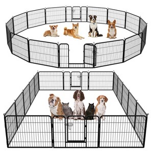 FDW Dog Playpen Pet Dog Fence 2-32 Panels  24/32/40"H Metal Dog Pen Outdoor Exercise Pen with Doors for Large/Medium /Small Dogs for RV,Camping,Yard - 1 of 4