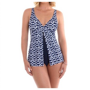Women's Plus Size Fly Away Swimdress - Shape Solver - 1 of 2