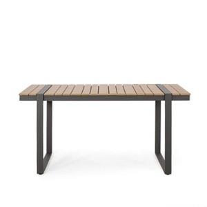 Cibola Outdoor Aluminum Rectangle Dining Table - Natural/Gray - Christopher Knight Home: UV & Water-Resistant, Seats 4 - 1 of 4