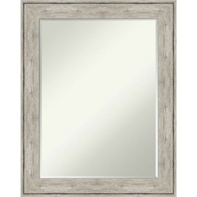 Amanti Art Crackled Metallic Petite Bevel Bathroom Wall Mirror 29 x 23 in.