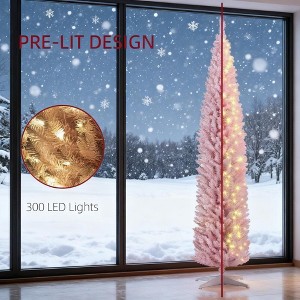 Bella Depot 8ft Pencil Christmas Tree ,pink - 1 of 4