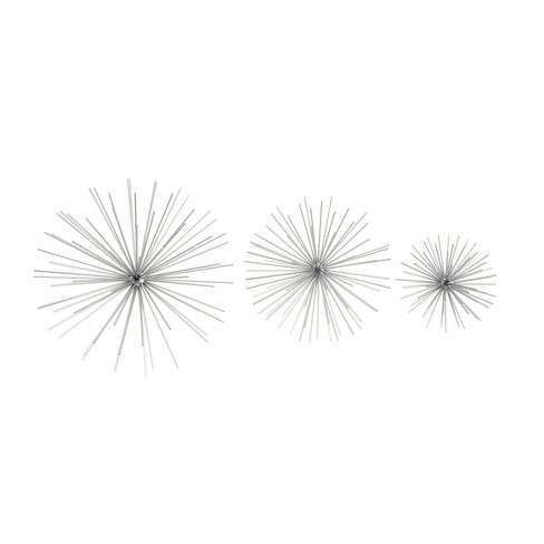 Set Of 3 Metal Starburst 3d Wall Decors Nickel - Cosmoliving By ...