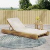 Christopher Knight Home Ian Acacia Wood Armless Adjustable Chaise Lounge with 4" Thick Cushion - 2 of 4