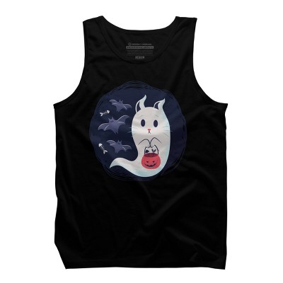 Men's Design By Humans halloween ghost cat By ArtStyleAlice Tank Top