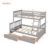 Twin Over Full Bunk Bed with Storage Drawers & Convertible Solid Wood Frame, Space-Saving for Kids or Teens-3irtyhousy - 4 of 4