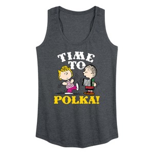 Women's - Peanuts - Time To Polka Graphic Racerback Tank - 1 of 4