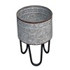 Royal Hampton Set of 3 Galvanized Sheet Planter Tubs with Iron Powder Coated Hairpin Legs - 2 of 4