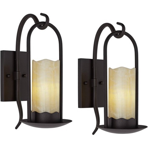 (2) Imitation outlets Wrought Iron Sconces Hardwired Home Decor Lighting