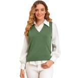 Allegra K Women's V Neck Sleeveless Pullover Knit Sweater Vest