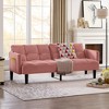 Okak Modern Wooden Soft Velvet Tufted Convertible Futon Sofa for Living Room Bedroom,Folding Sleeper Sofa with Comfy Backrest & Armrest - 2 of 4