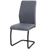 Monarch Specialties Dining Chair Set Of 2 Side Upholstered Kitchen Dining Room Pu Leather Look Metal Grey Black Contemporary Modern - 2 of 4