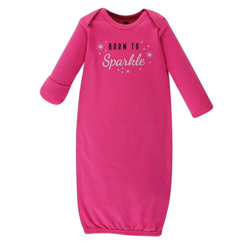 Hudson Baby Girl Cotton Gowns, Sparkle, Preemie/Newborn, 2 of 6