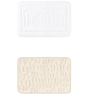 Unique Bargains 2Pcs Memory Foam Water Absorbent Quick Dry Non-Skid Bottom Soft Bathroom Rugs - 1 of 4