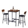 NicBex Bar Table Set with 2 PU Stools,35.43" Height Counter Table & Backrest Bar Stools,Counter Stools Set for Kitchen Island & Bar - 2 of 4