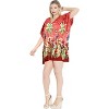 LA LEELA Women's Beachwear Summer Swim Beach Dress Cover Ups for Swimwear Women Wear Swimsuit Coverups for Women Cover-Up for Women 3X-4X Red,Floral - 3 of 4