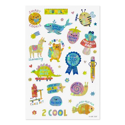 64ct Back to School Stickers for Kids' Punny Animals