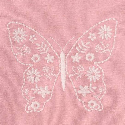 Cat & Jack Girls' Short Sleeve Fitted Embroidered 'Butterfly' Graphic T-Shirt - Cat & Jack™ Mauve Pink S — фото 3