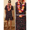 Lars Amadeus Men's Color Block Hawaiian Summer Printed Shorts and Shirt Set 2 Pieces - 4 of 4