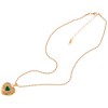 Anna-Kaci Gold Tone Heart Pendant Necklace with Green Gemstone and Crystal Accents - Gold - 4 of 4