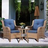 POCASSY 3 Piece Patio Furniture Set, All Weather Wicker Accent Lounge Club Patio Chairs with Side Table for Porch Balcony - 2 of 4