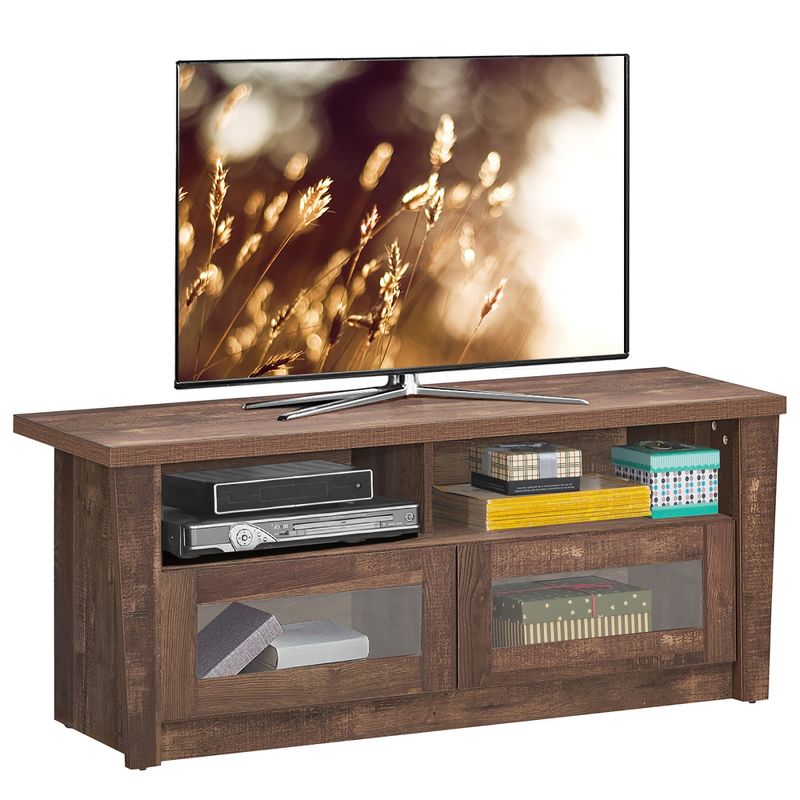 Costway TV Stand Entertainment  Center Hold up to 55'' TV with 2 Shelves & 2 Door Cabints, 1 of 11