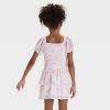 Girls' Short Sleeve Smock Chiffon Floral Top - Cat & Jack™ - 2 of 3