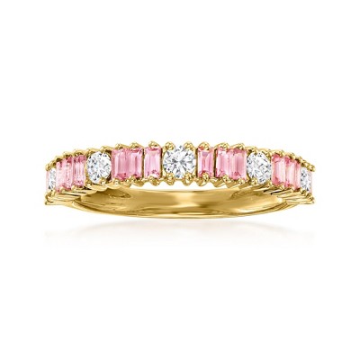 Ross-Simons 0.50 ct. t.w. Pink Sapphire and .36 ct. t.w. Diamond Ring in 14kt Yellow Gold