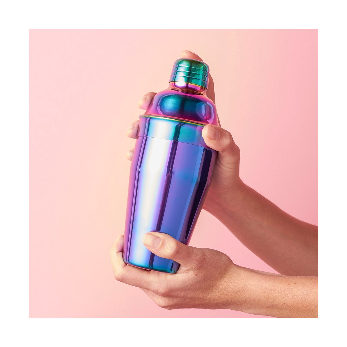 Blush Mirage Rainbow Cocktail Shaker for Margarita, Martini, Bar Gifts for Women, Girls Night, Stainless Steel, Built-in Strainer & Jigger Cap, 20 oz - thumbnail 4
