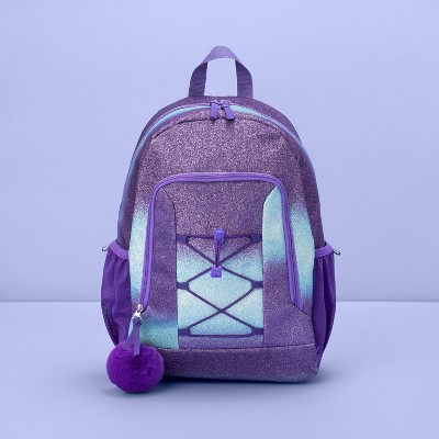 blue and purple backpack